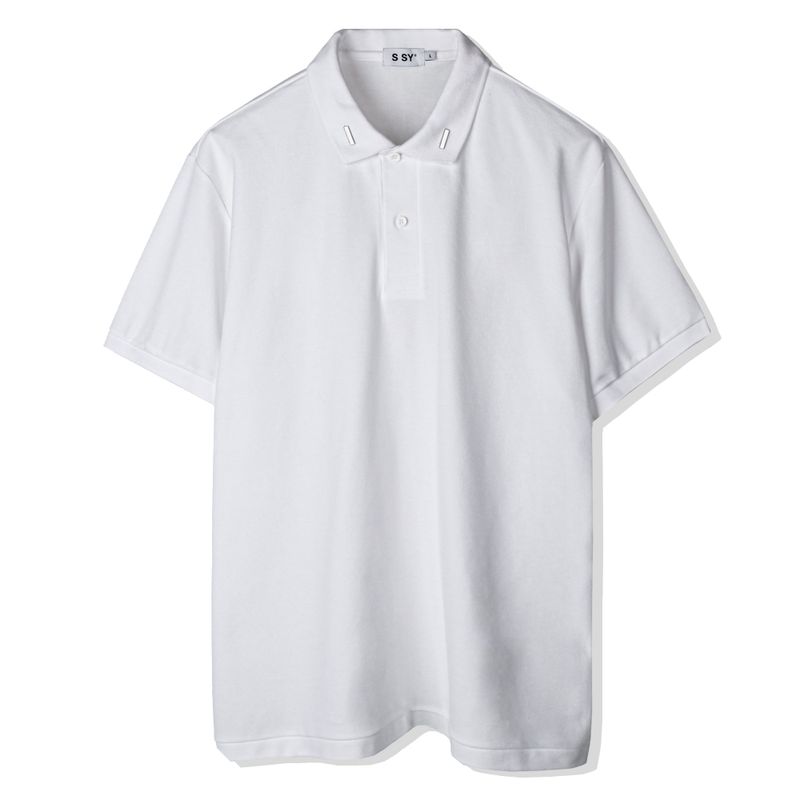 COLLAR IRON TIP PIQUE T-SHIRT WHITE