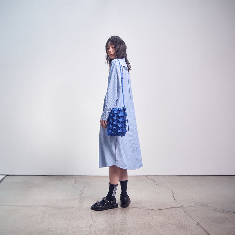 PEOPLEOFTHEWORLD（ピープルオブザワールド）の「シグネチャーアムブロイドドレス (BLUE)（ワンピース/ドレス）」