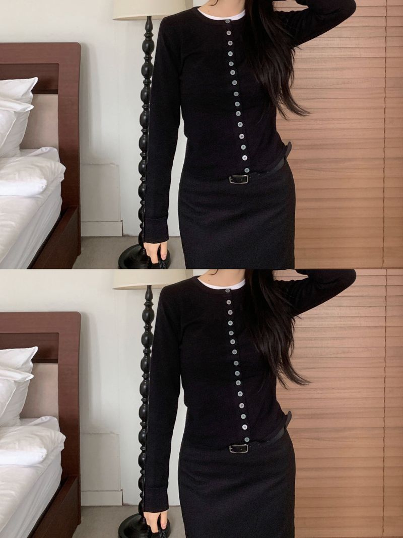 Annie Slim Button Long Sleeve Cardigan