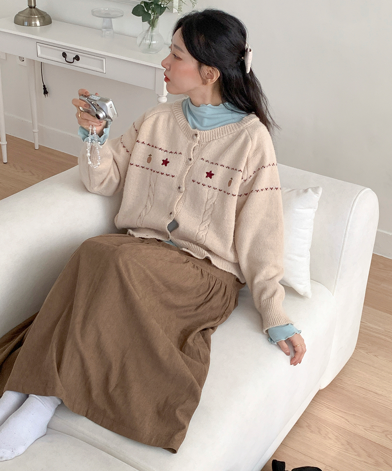 corduroy long skirt