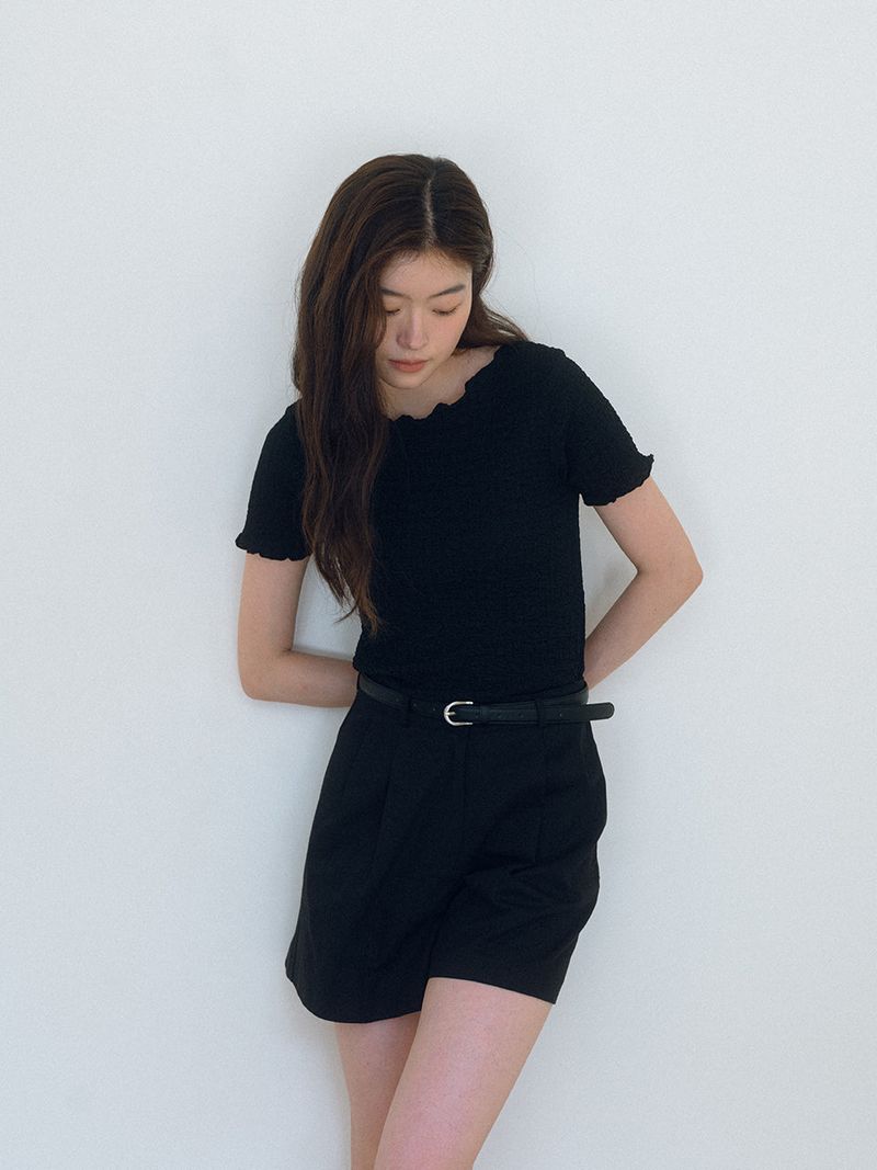 Wave Crinkle T-shirt - Black