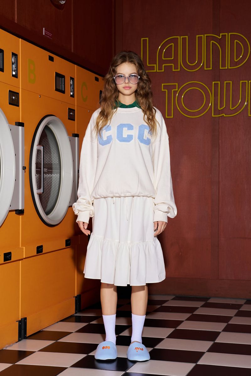 CCC Skyblue Patch Sweatshirt / Ivory [Unisex]