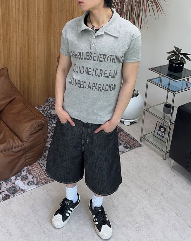 Tide Slim Lettering Collar Tee