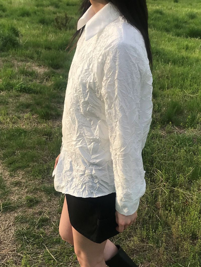 Crumpled 2-way jacket shirt