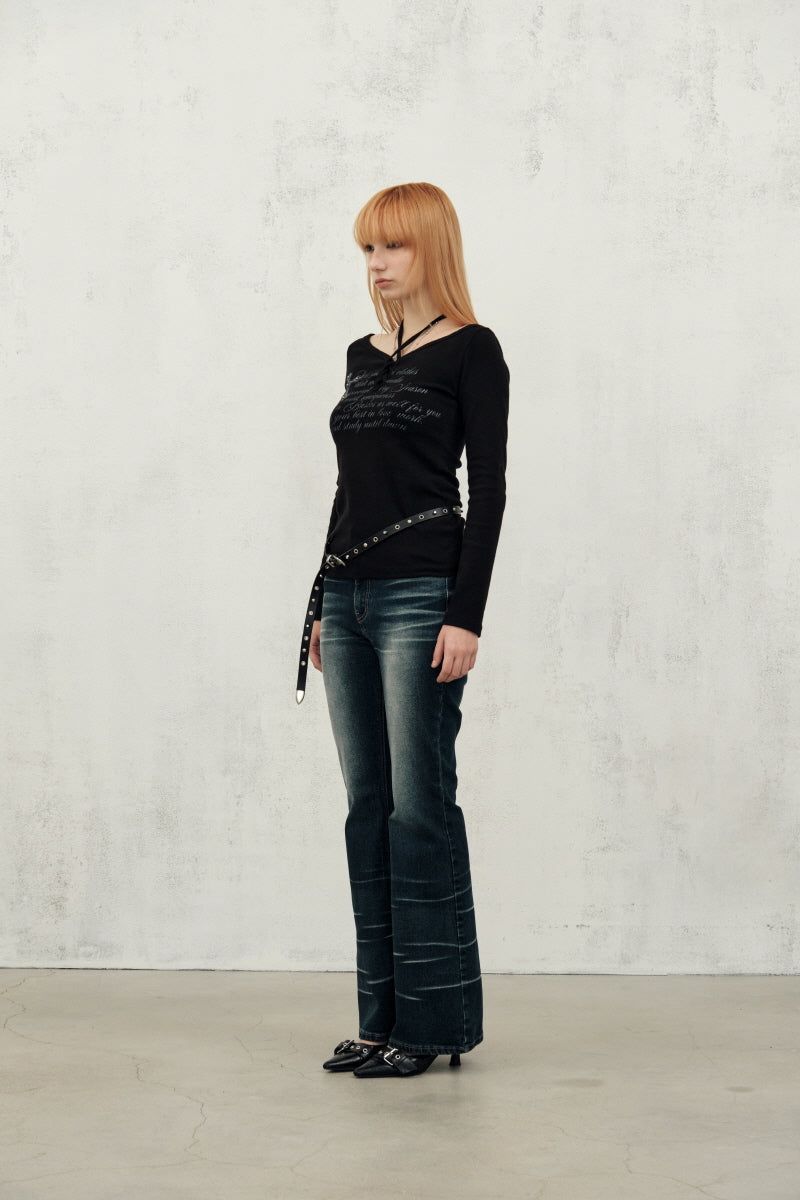 cross boots cut (blue)