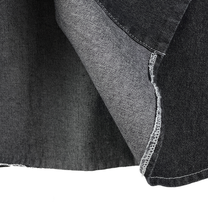 Baseball denim short-sleeved shirt