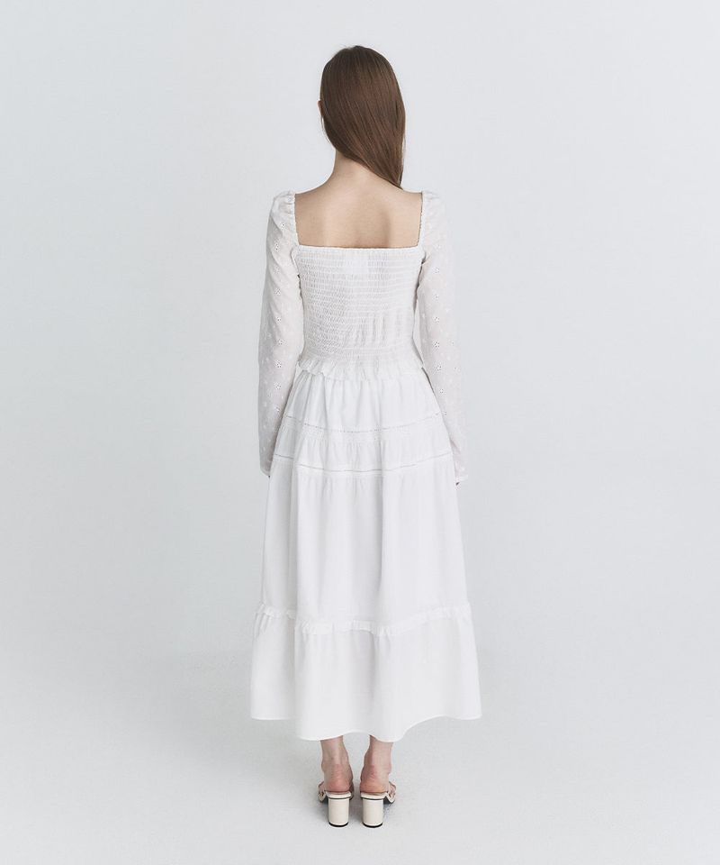 Ribbon square blouse (Ivory)