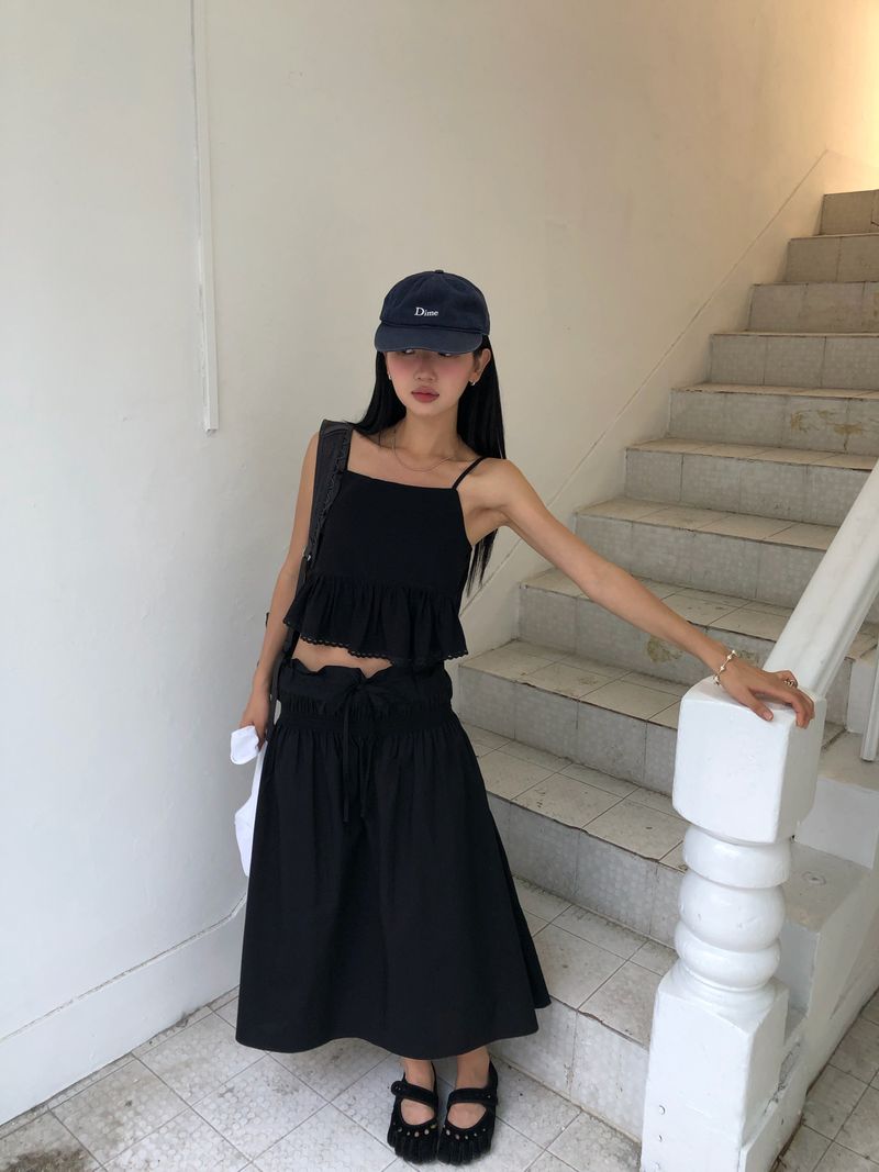 Rose Shirring Skirt