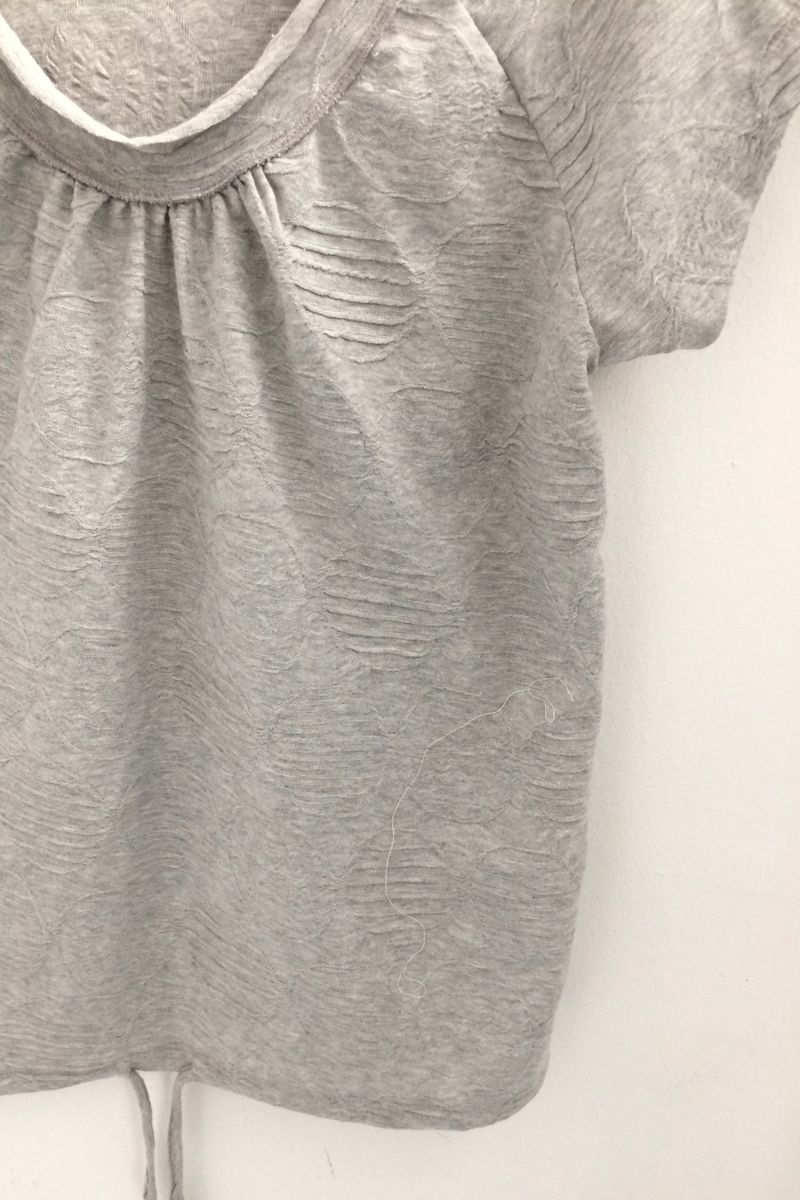 embossed shirring strap t