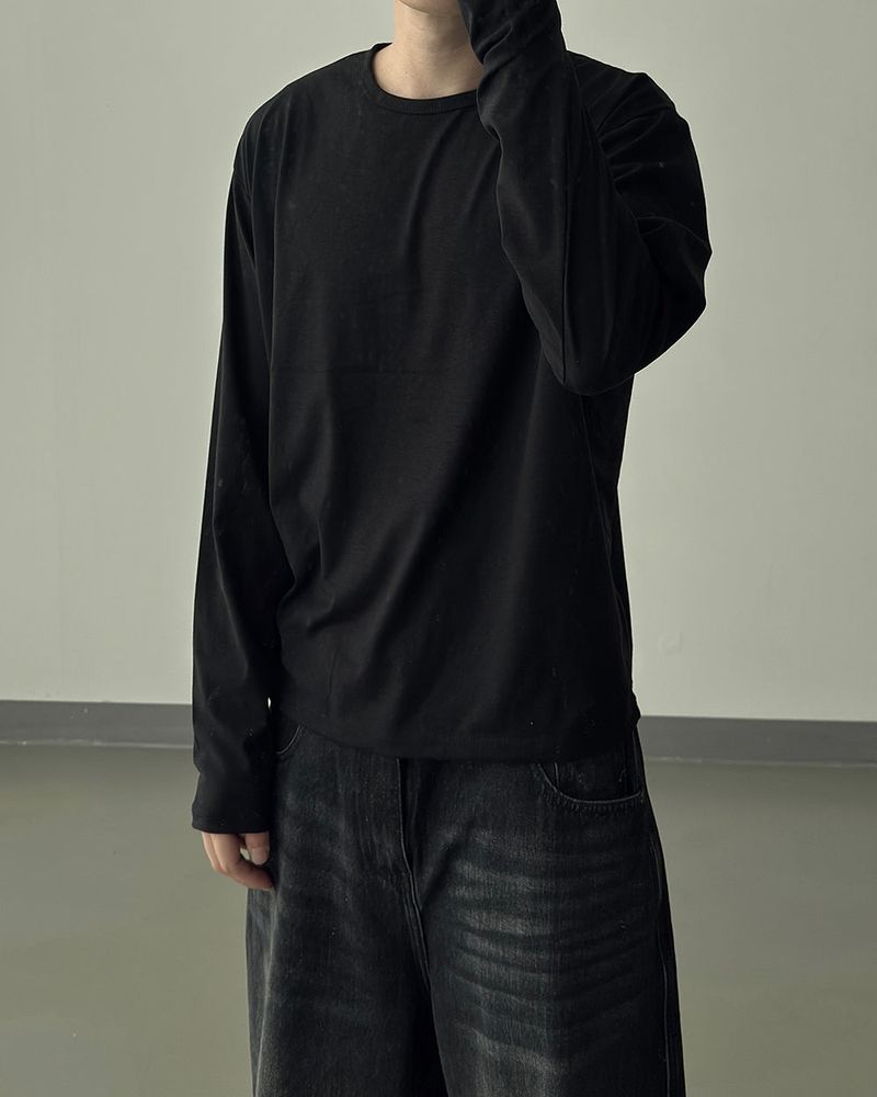 Silky Basic Layered Long Sleeve T-Shirt