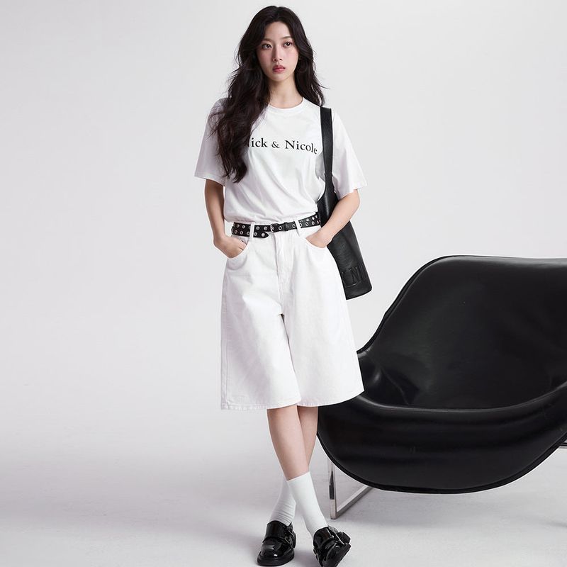 NICK&NICOLE(ニック&ニコール)の「DENIM BERMUDA PANTS_IVORY(Pants)」