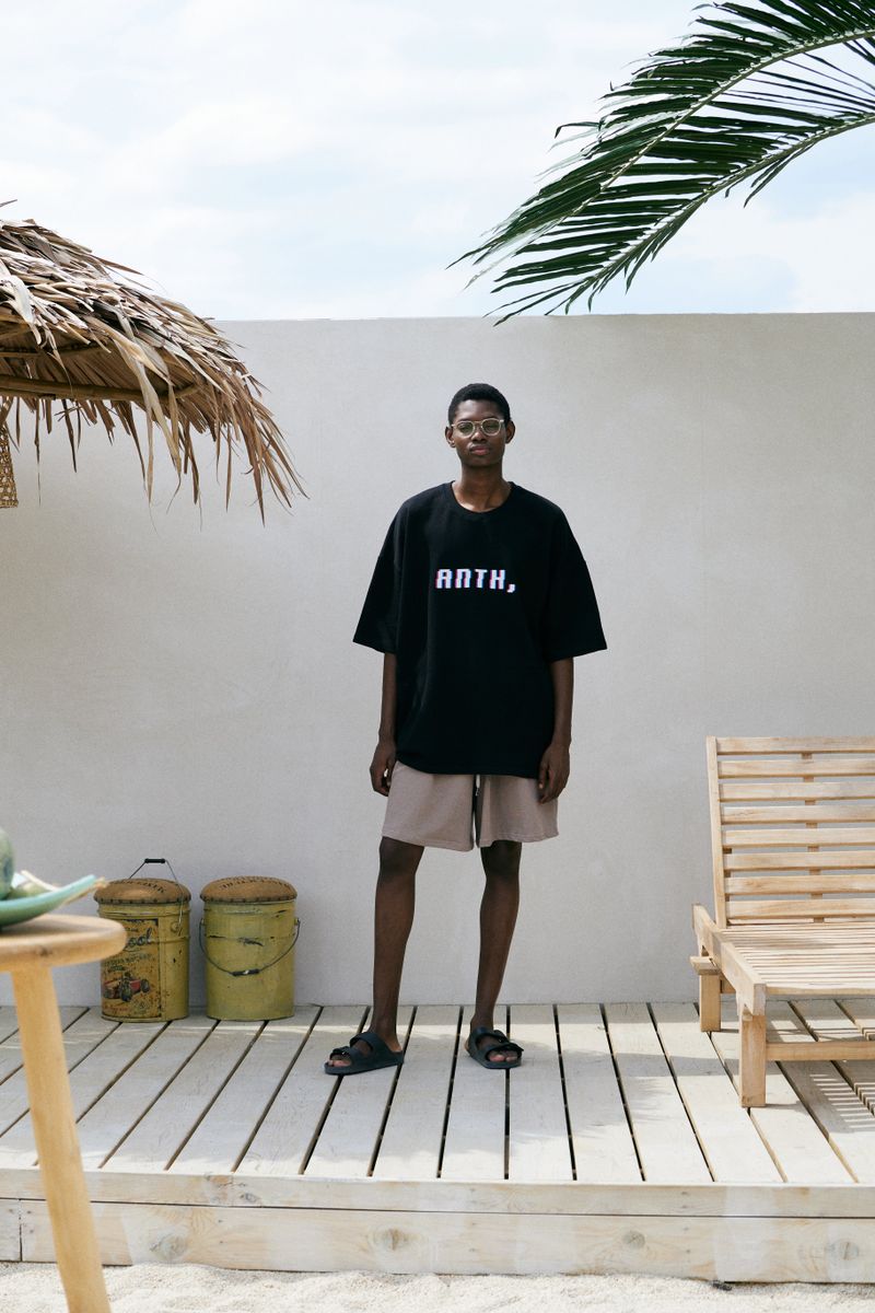 PIXEL PIN-KNIT 1/2 BOX TEE (Black)
