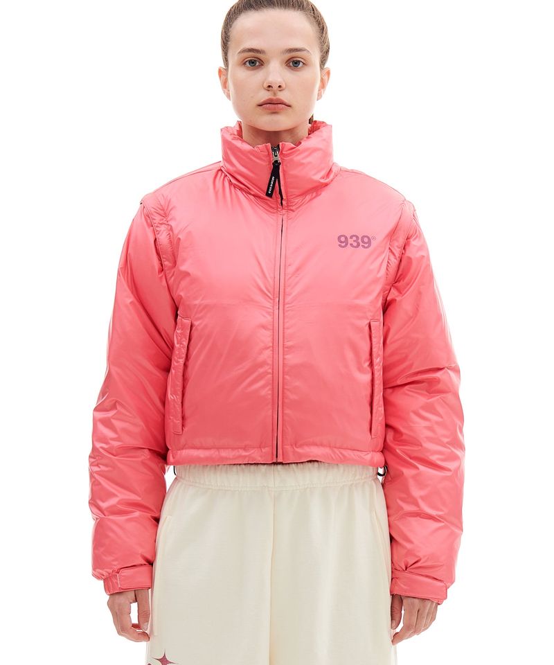 ARCHIVE BOLD(アーカイブボールド)の「939 DETACHABLE CROP DOWN JACKET (PINK)(Jackets/Outerwear)」
