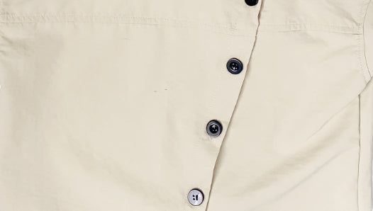 Newji Diagonal Button High-Neck Blouse Shirt
