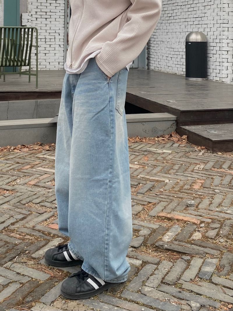 Brush denim balloon pants 2C