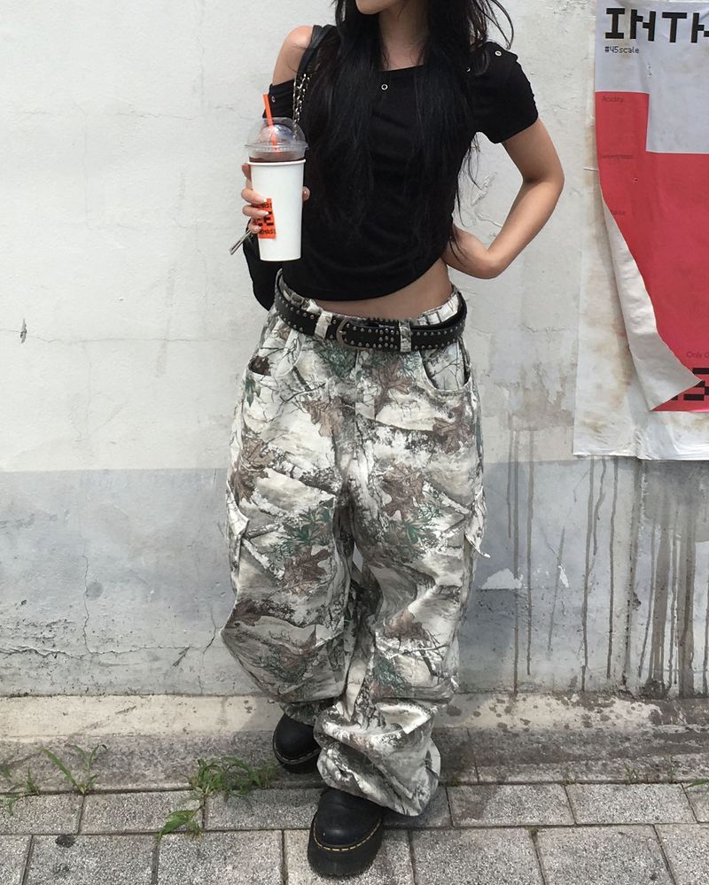 Tree camo button pants