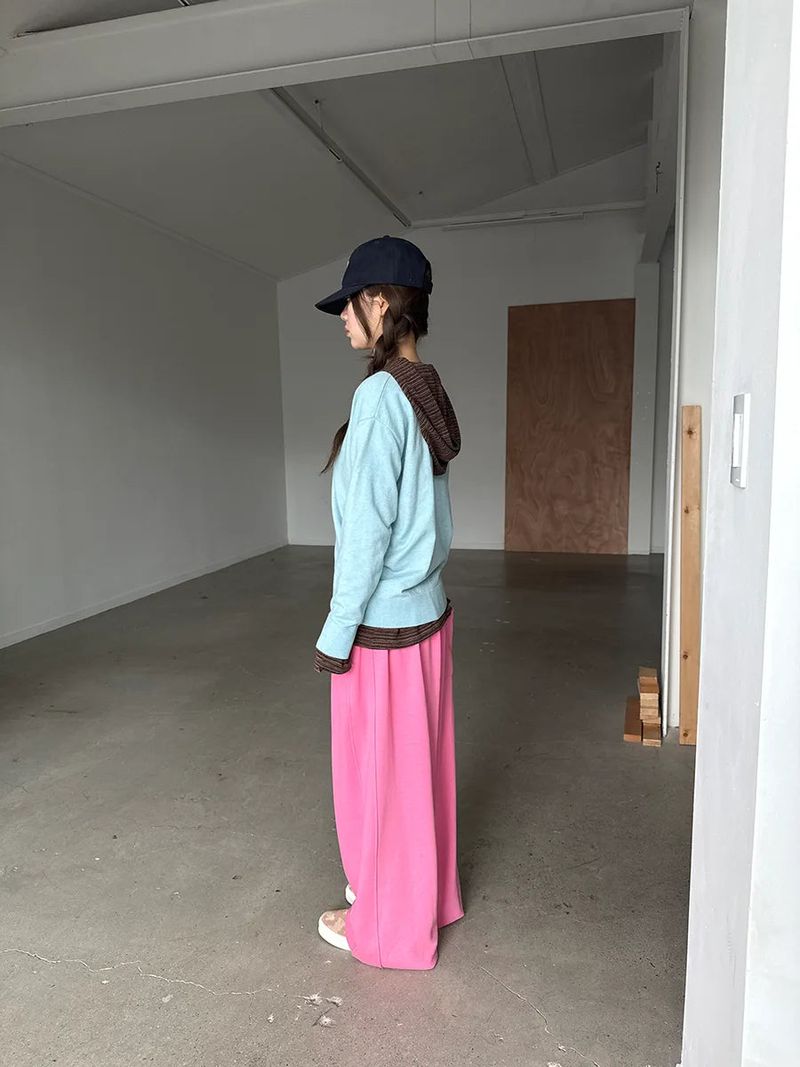 deep U-neck knit top