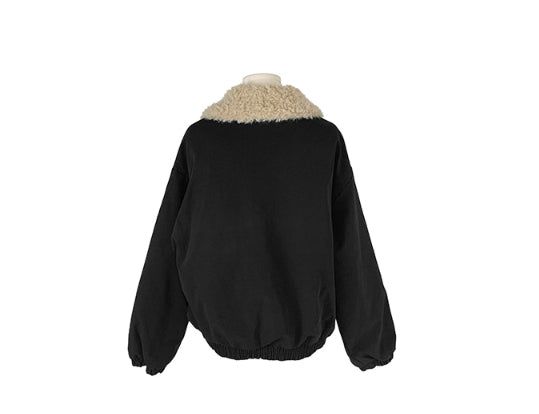 Ohe Wool Collar Duffle Quilting Padding Cotton Jacket