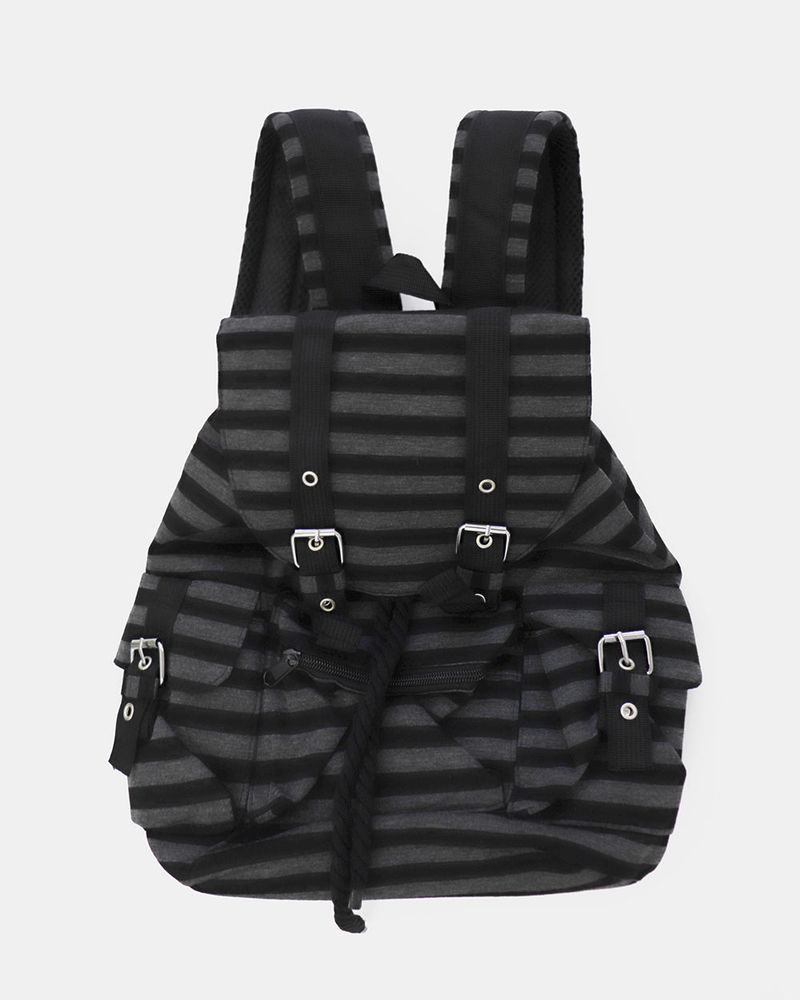 Molco Vintage Stripe Belt Pocket Backpack