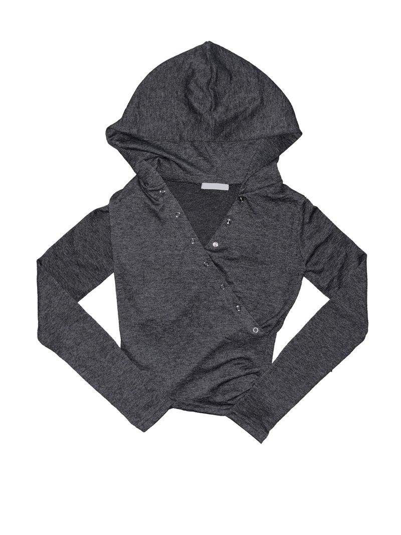 snap cross hoodie top(3 color)