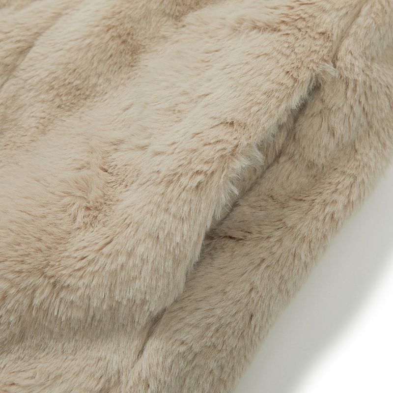 フラッフィーボータイファージャケット / Fluffy Bow tie Fur Jacket [BEIGE]