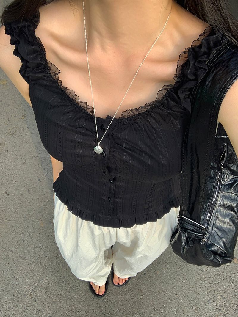 [MADE] Rollton nylon lace track bendable pants