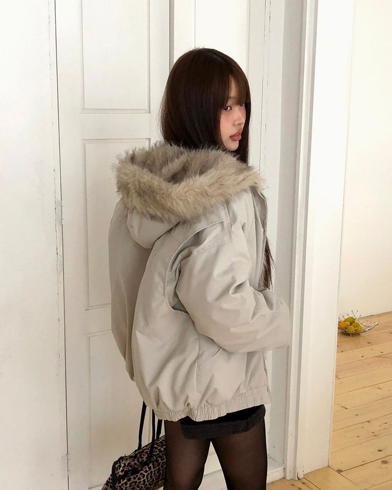 Boin Hooded Fur Padded Jumper