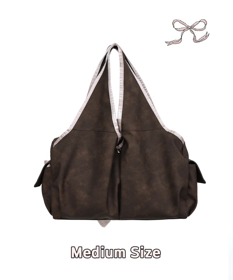 [Medium] Bow Shoulder Bag (Choco Pink)