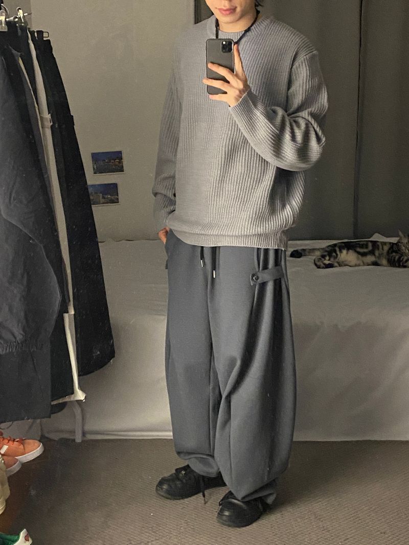 basic hachi round muji Knit 2C