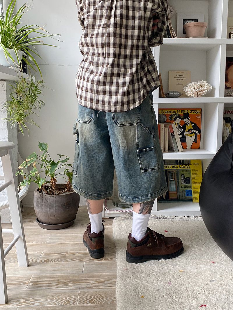 No.1227 patch denim bermuda SHORTS (3color)