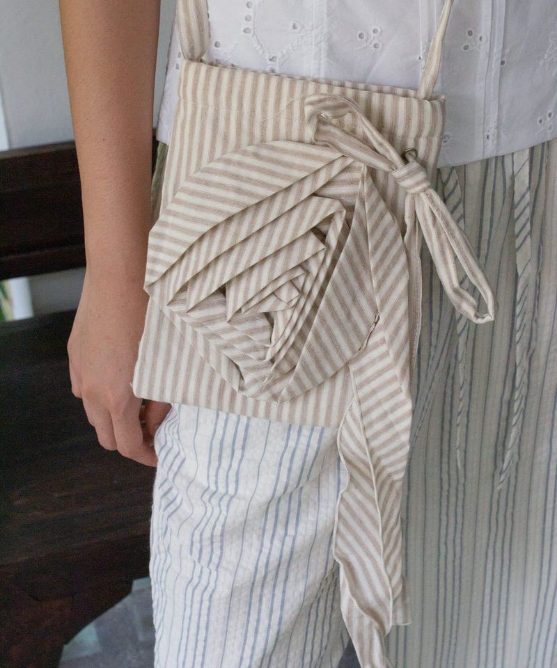 Rose Stripe Bag - Brown