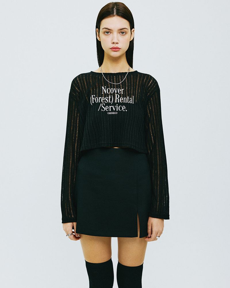 NCOVER（エンカバー）の「RENTAL FOREST TYPO KNIT-BLACK（Tops）」