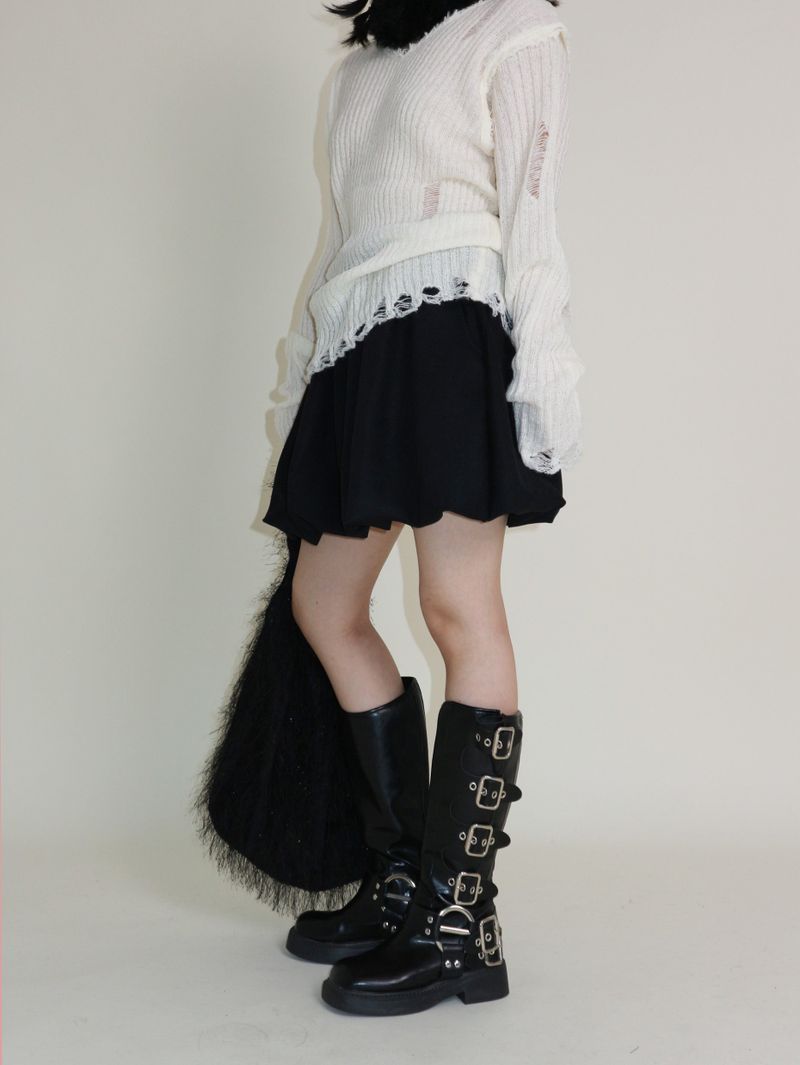 Cush Banding Pumpkin Balloon Mini Skirt