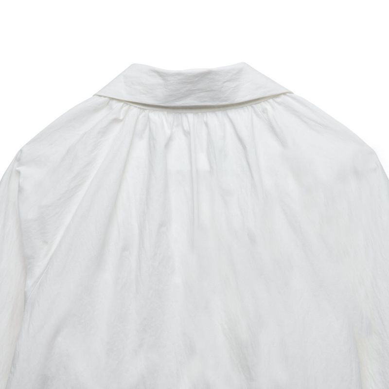 [LINE] Neck Shirring Tie Blouse