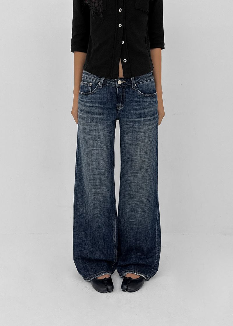 [MADE] Burnt Low-Waisted Wide Denim Pants