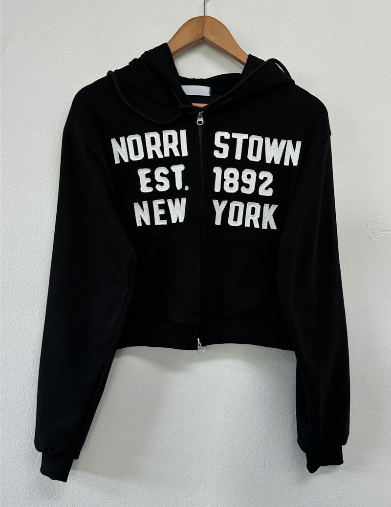 ストリートパッチフーディージップアップ🤎🤍🖤3COLOR