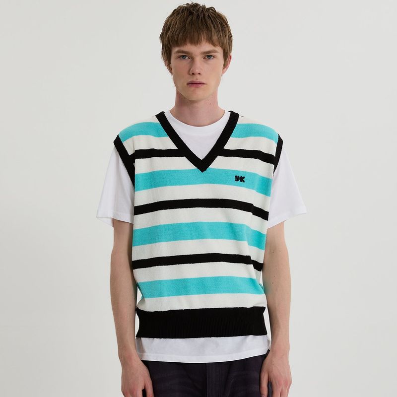 Stripe knit vest