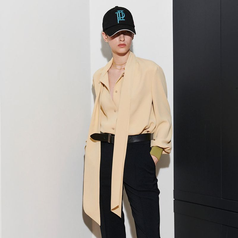  LUIS SCARF BLOUSE, BUTTER
