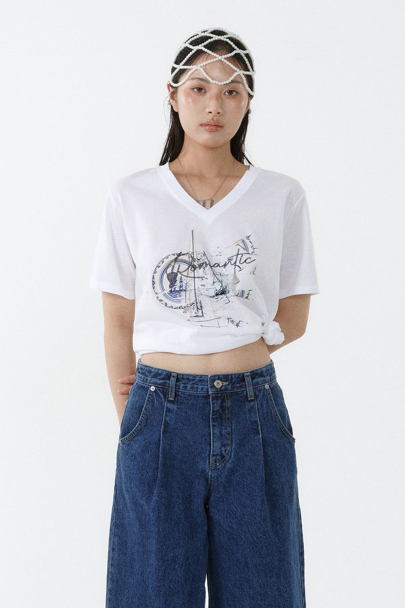 GALAXY V-NECK T-SHIRT_WHITE