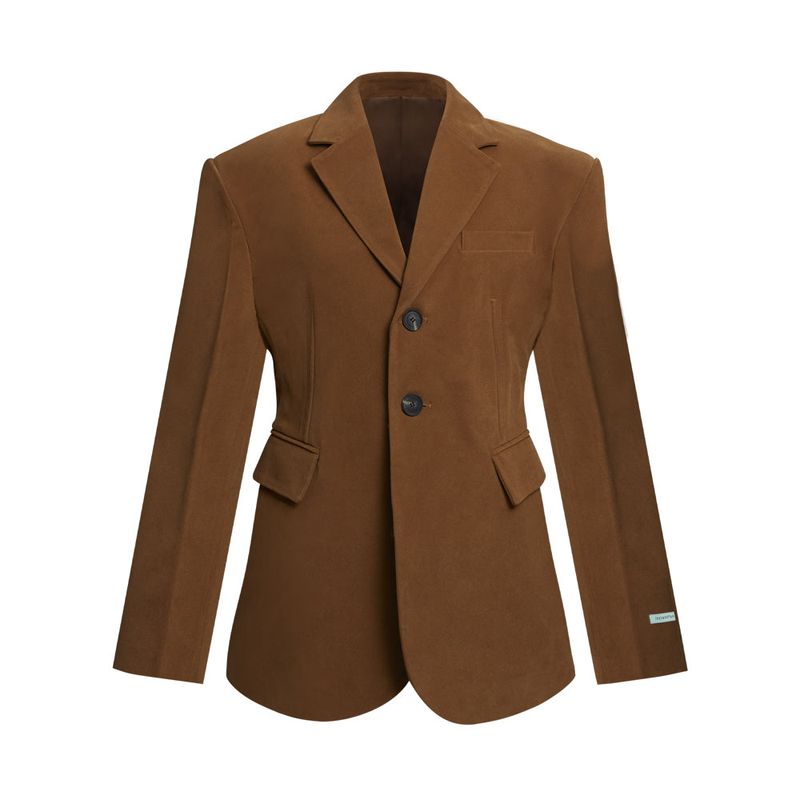 INSTANTFUNK（インスタントファンク）の「Power shoulder faux-suede jacket（Jackets/Outerwear）」