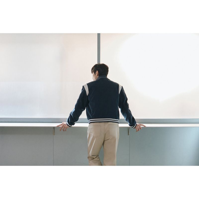 Signature varcity jacket(Navy)