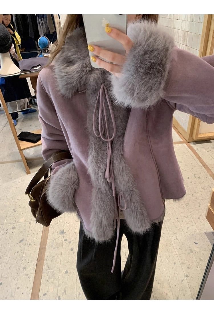 Lavender Mink Strap Mustang Jacket