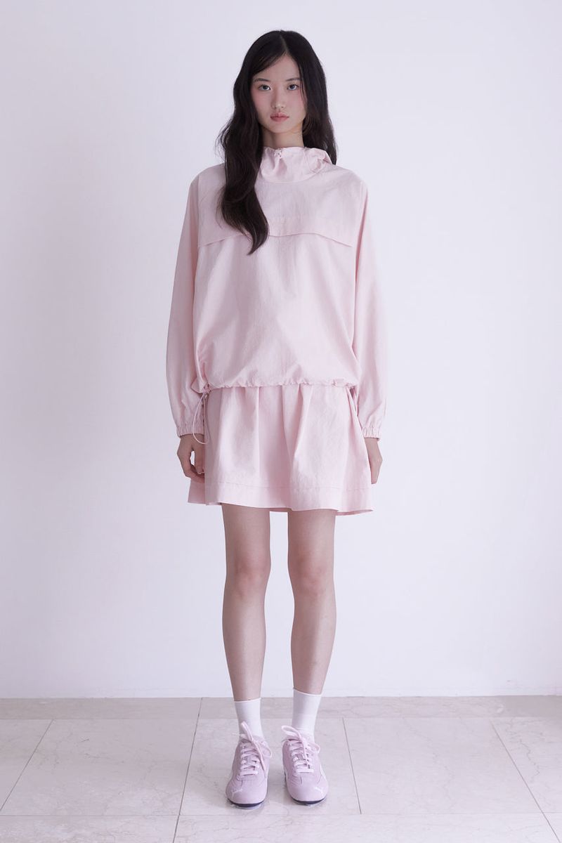 Pintuck shirring mini skirt (PINK)