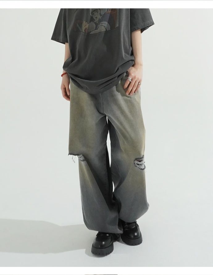 Dirty damage denim pants