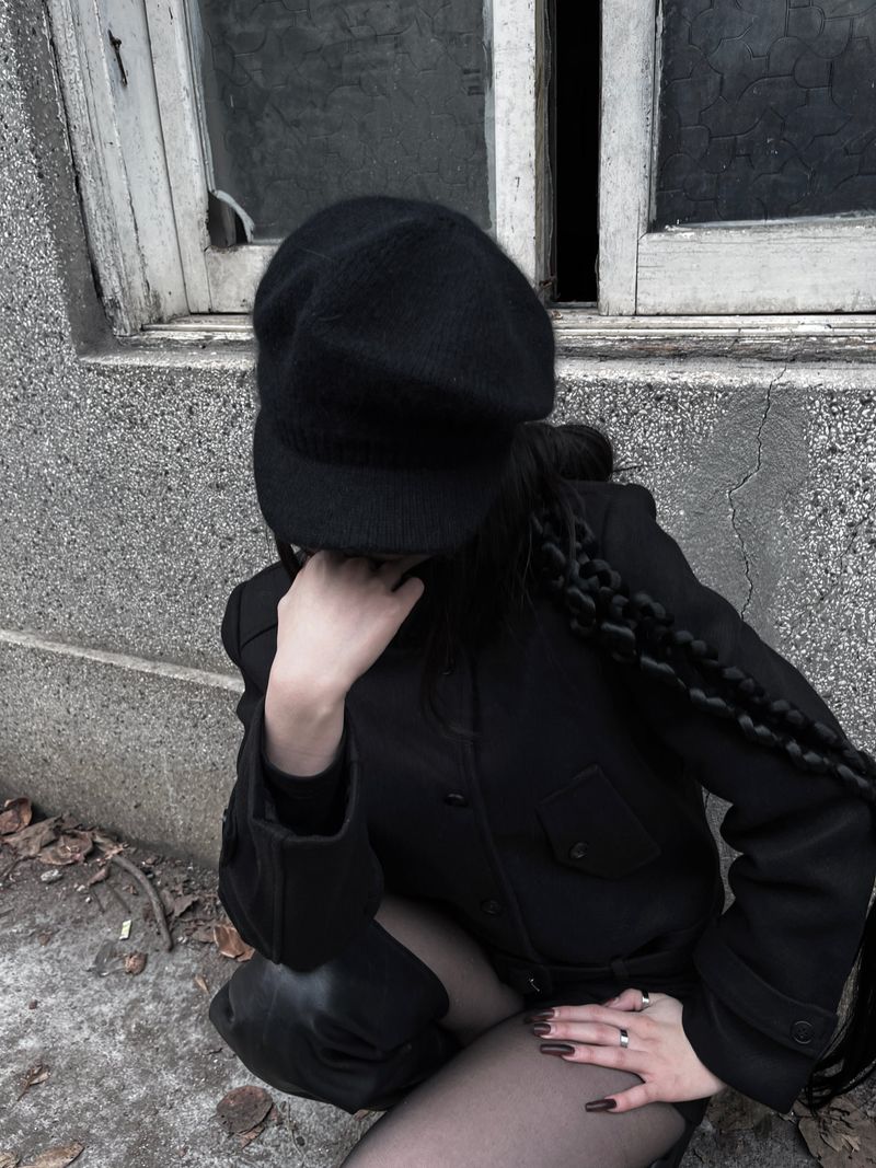 soft knit beret cap (2color)