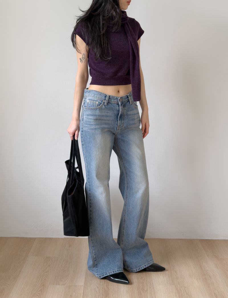 Ross Brush Semi-bootcut Denim Pants