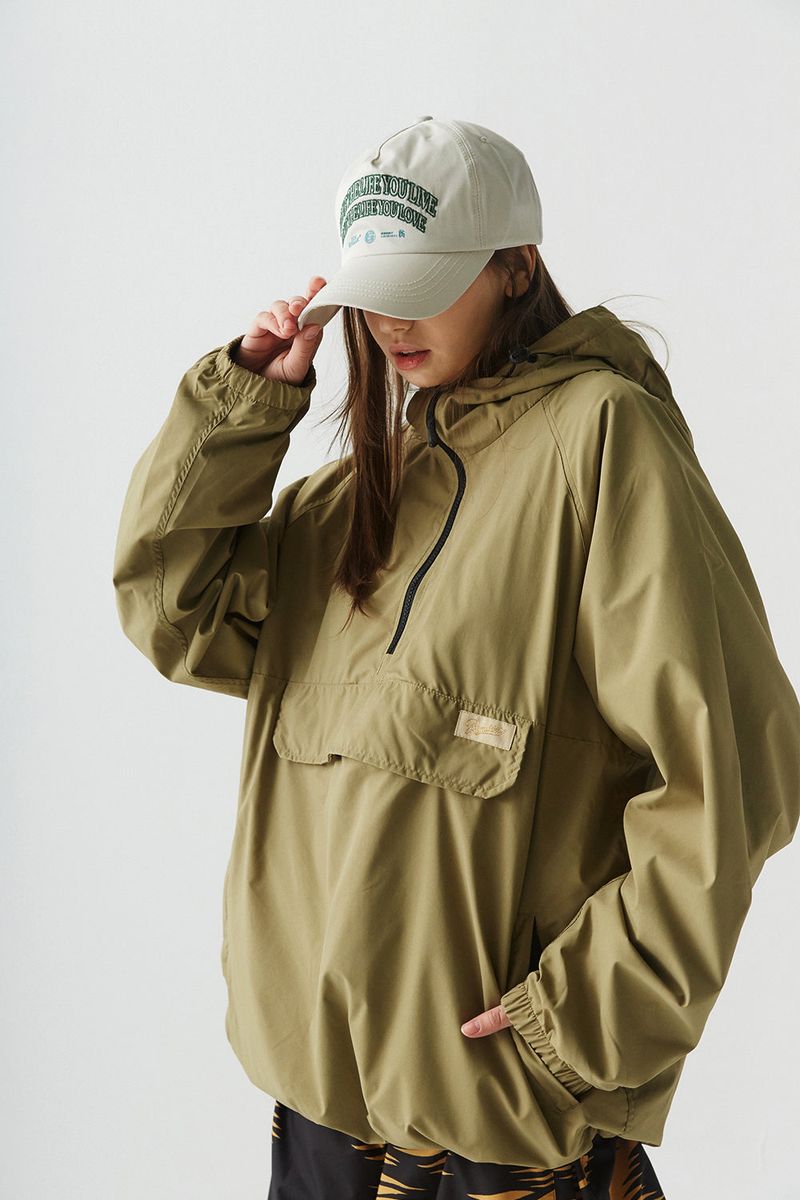 BSRABBIT(ビエスラビット)の「BSR2223FWJK083 COZY HOODED ANORAK JACKET KHAKI(Jackets/Outerwear)」