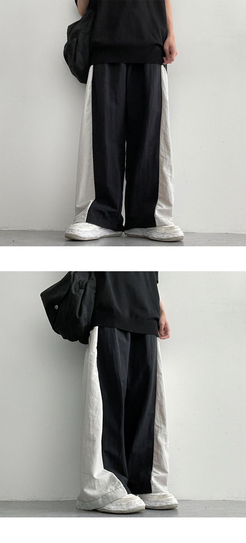 Fleonilon Color Banding Wide Pants
