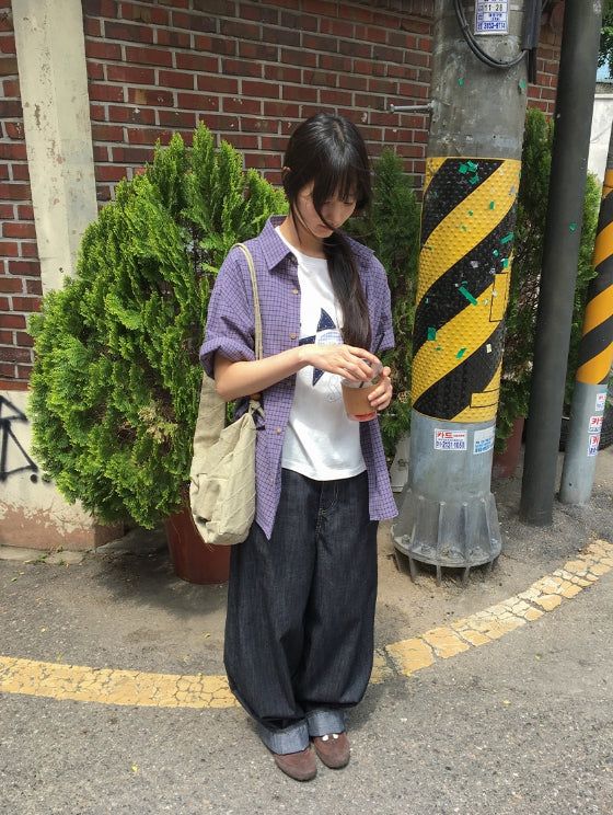 Silin Cut Balloon Wide Denim Pants