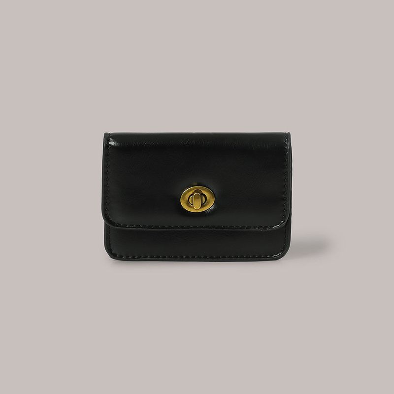 Flat Gold Wallet - Black